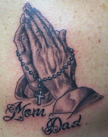 Realistic tattoos Tattoos mom dad praying hands